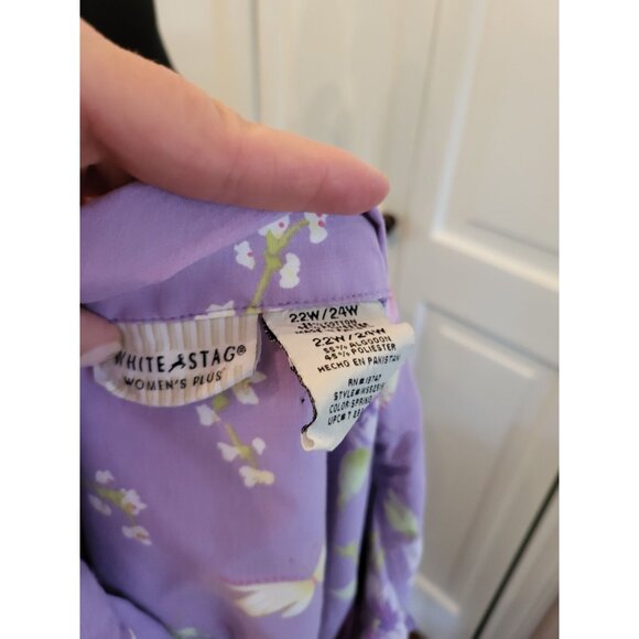 Vintage 90's/Y2k Purple Floral/Butterfly Print Button Up  22/24 Cottage Fairy - Picture 7 of 7